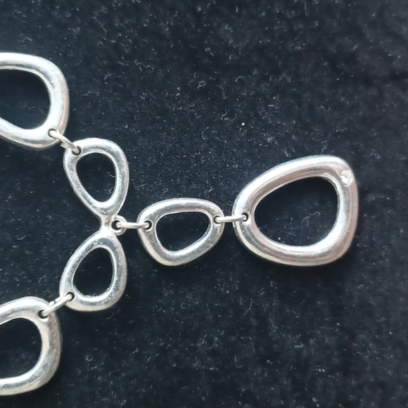 Silver tone SAQ necklace, 16"  rhinestone accent - Picture 2 of 4